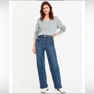 Old Navy Extra High-Waisted Wide-Leg Jeans Women’s Size 6 Tall |  Dark Wash EUC